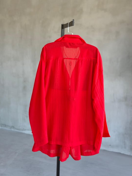 Bağlamalı Kimono Model Şort Takım (Kırmızı)