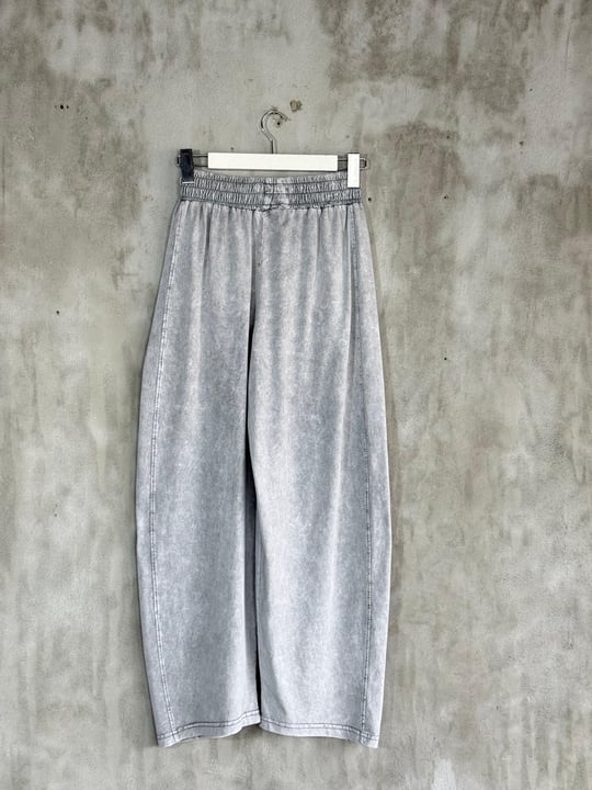 Taş Yıkamalı Şalvar Model Takım (Gri)