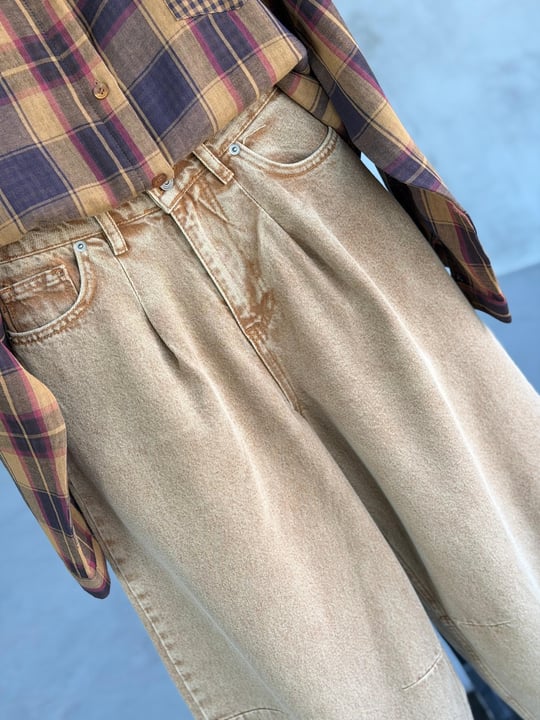ÖN SİPARİŞE AÇILMIŞTIR...Vintage Balon Model Denim Pantolon(Karamel)