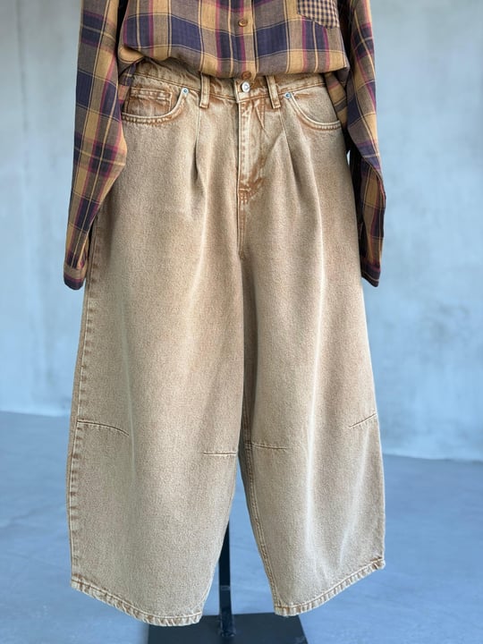 ÖN SİPARİŞE AÇILMIŞTIR...Vintage Balon Model Denim Pantolon(Karamel)