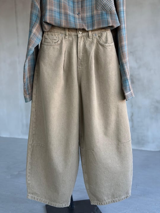 ÖN SİPARİŞE AÇILMIŞTIR...Vintage Balon Model Denim Pantolon(Olive)