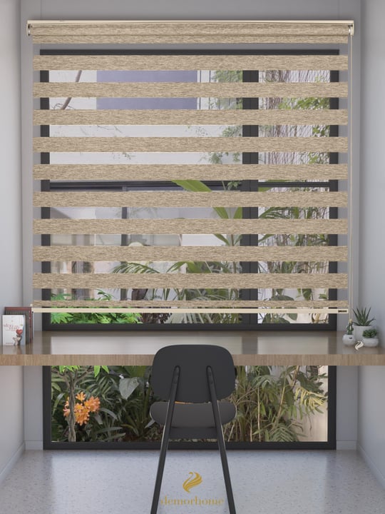 Açık Kahverengi Yüksek Kalite Bambu Zebra, Mekanize Perde