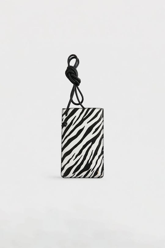 Beyaz Zebra Telefon Çantası