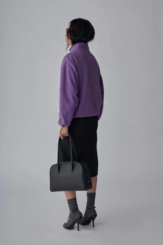 Mor Anu Oversize Fermuarlı Polar Hırka