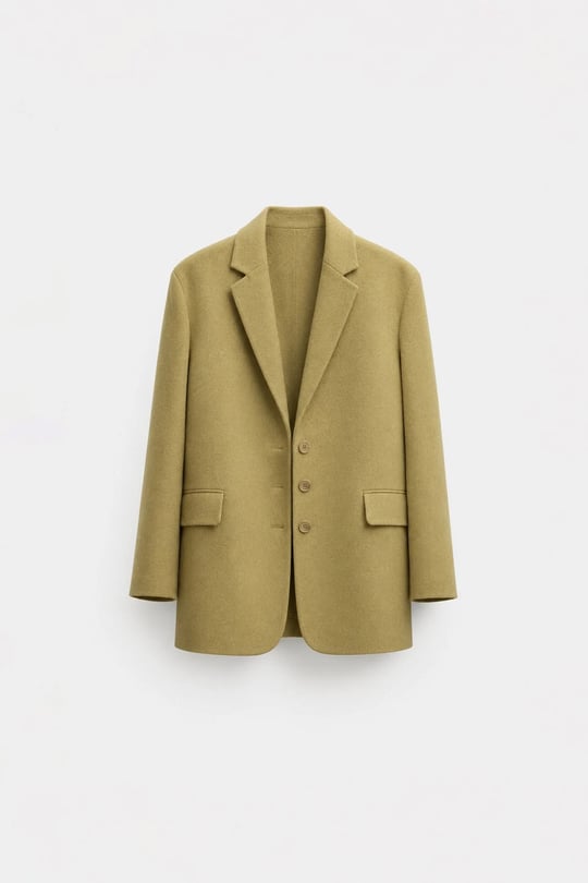 Sarı Gina Kaşe Blazer Ceket