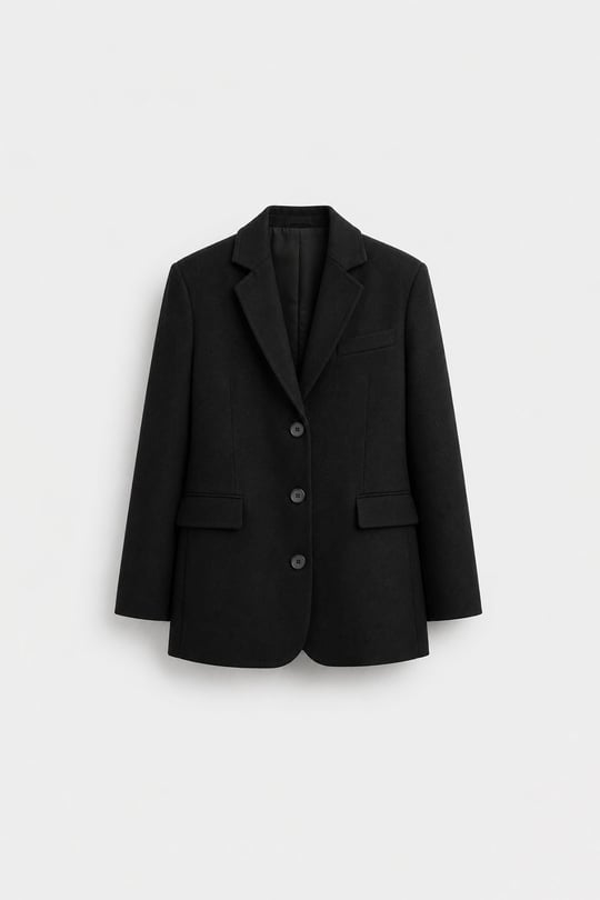 Siyah %100 Yün Blazer Ceket