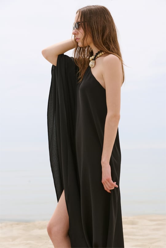 Alina Cape One-Sleeve Dress