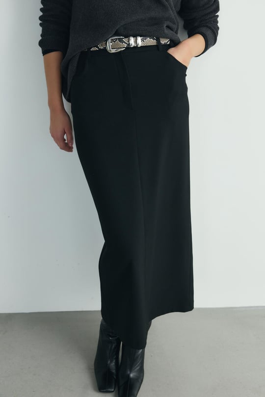 Siyah Mina Maxi Etek