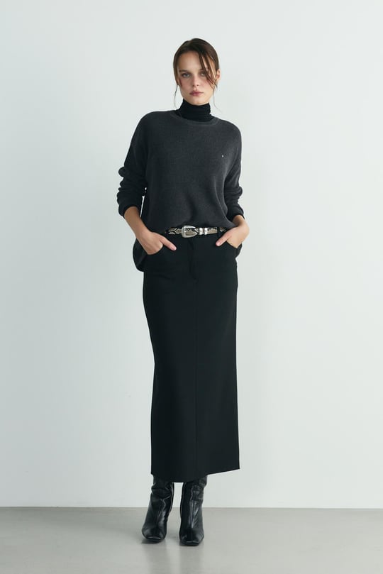 Siyah Mina Maxi Etek