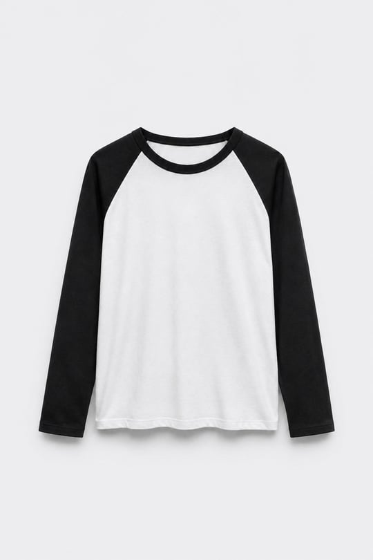 Siyah Reglan Çift Renk Tişört