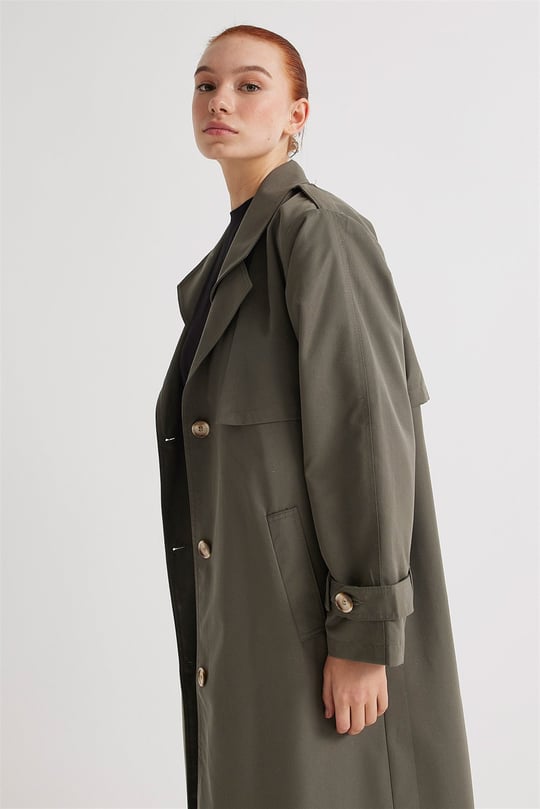Smoked 1980 Vintage Cotton Trench Coat | Suud Collection