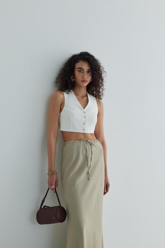 Beige Merve Linen Maxi Skirt | Suud Collection Beige Merve Linen Maxi Skirt | Suud Collection