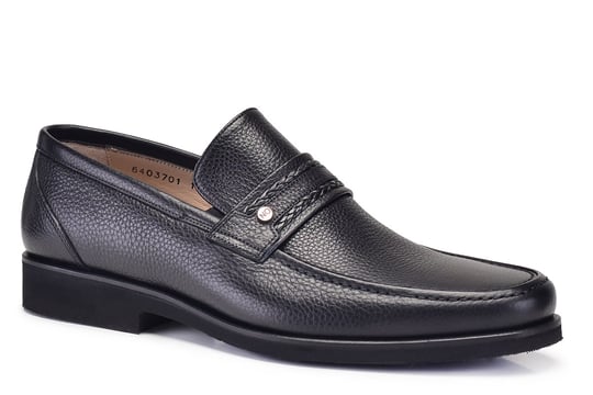 Siyah Hakiki Deri Bağcıklı Loafer Erkek Günlük Ayakkabı