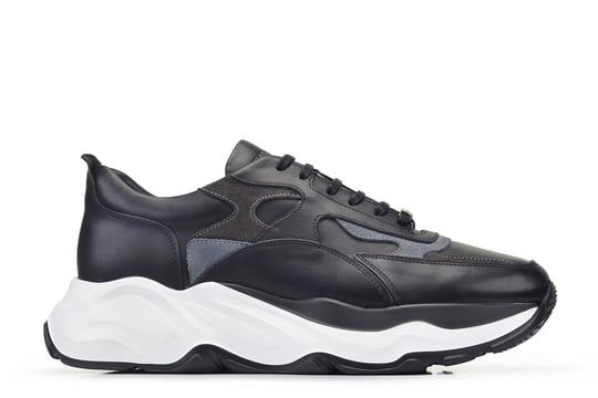 Hakiki Deri Siyah Erkek Sneaker Ayakkabı