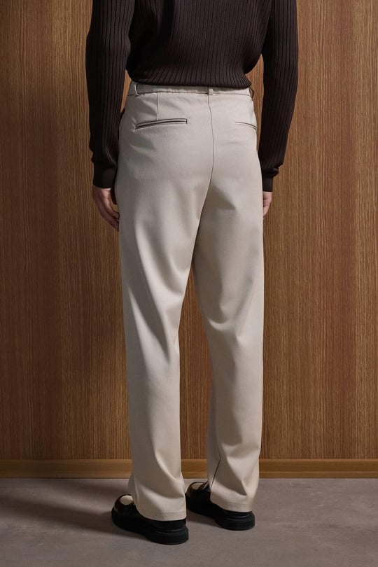 Erkek Baggy Fit Kumaş Pantolon Bej