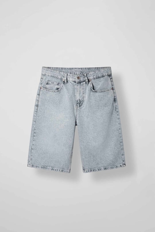 Erkek Baggy Jean Şort Buz Mavi