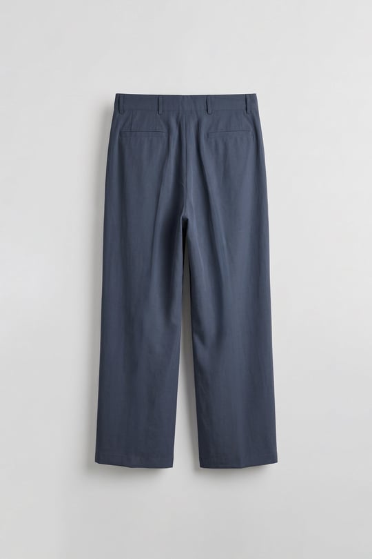 Erkek Baggy Pileli Kumaş Pantolon Lacivert