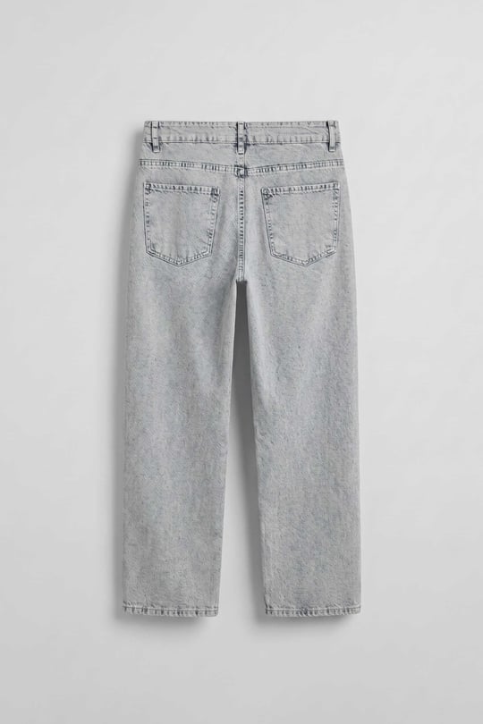 Erkek Baggy Yıkamalı Jean Pantolon Buz Mavi