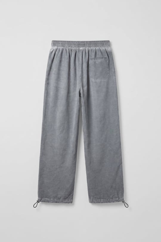 Erkek Baggy Yıkamalı Paraşüt Jogger Eşofman Altı Gri