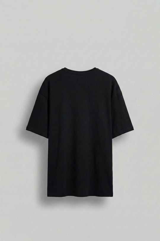 Erkek Baskılı Oversize T-Shirt Siyah