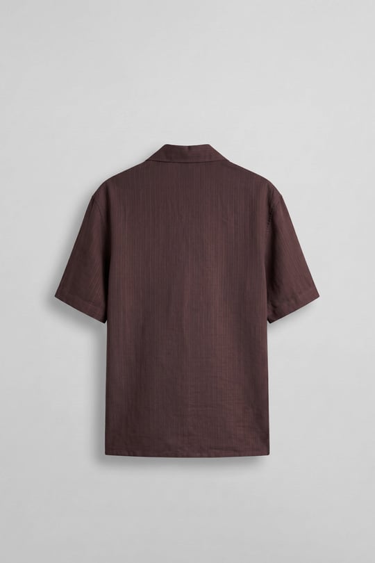 Erkek Boxy Fit Tencel Kumaş Kimono Gömlek Bordo