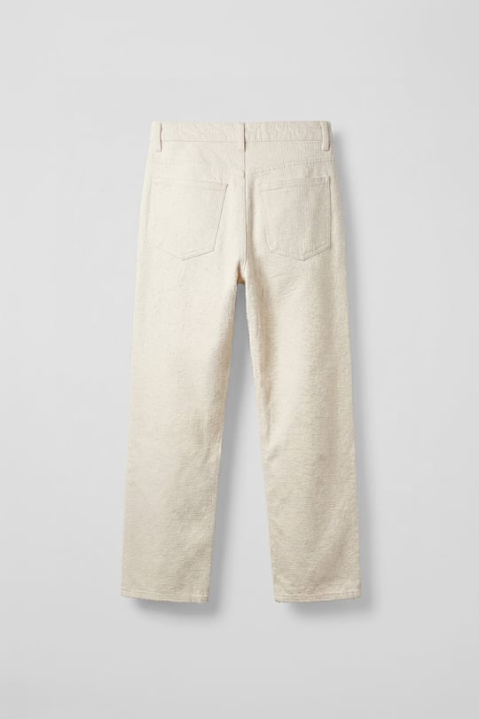 Erkek Dokulu Baggy Jean Pantolon Bej