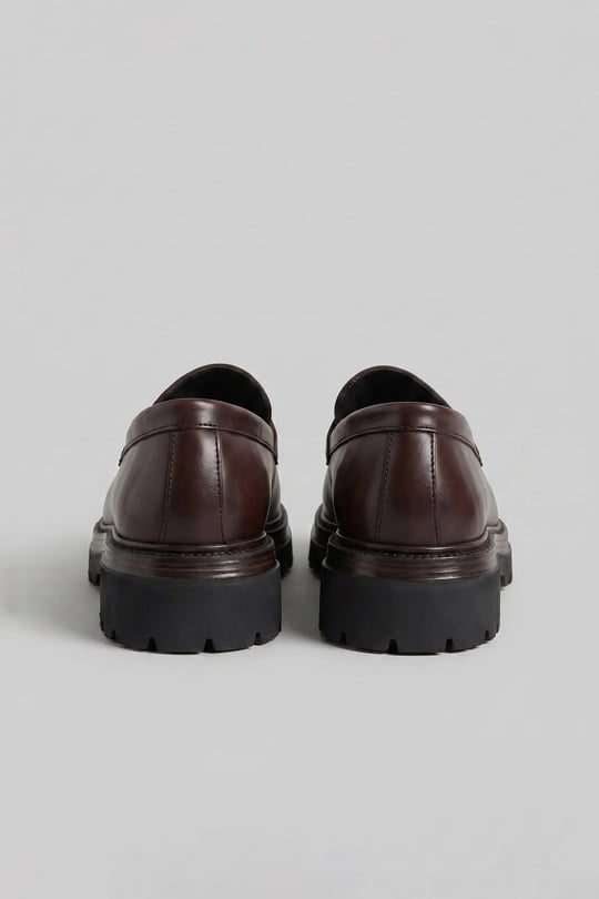 Erkek Hakiki Deri Antik Floter Loafer Kahve