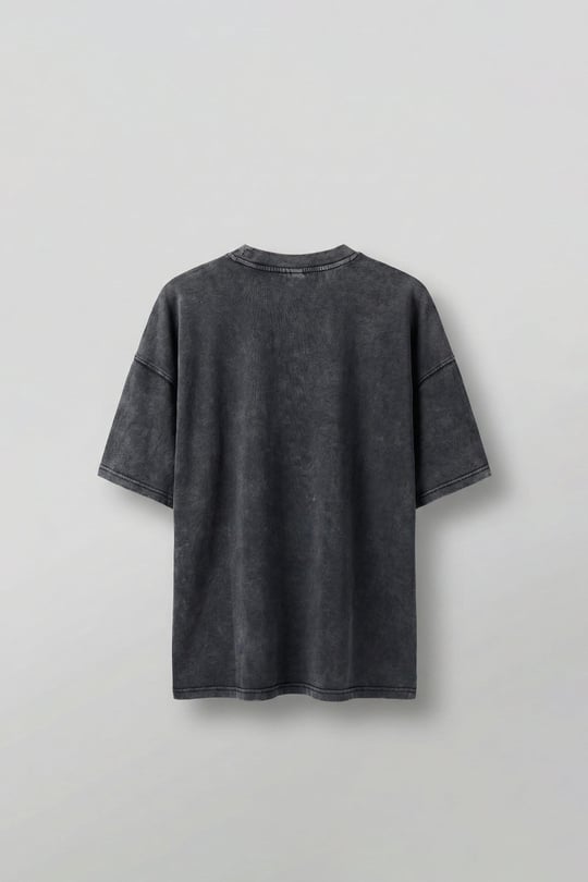 Erkek Oversize %100 Pamuk Yıkamalı To Be Wild Baskılı T-Shirt Koyu Gri