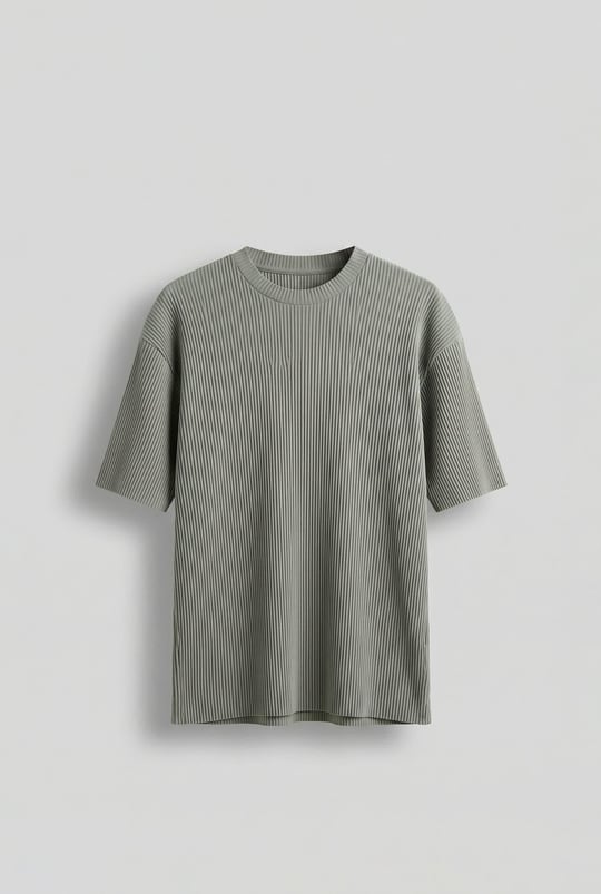 Erkek Oversize Çizgi Desenli Esnek Ve Hafif Rahat Yazlık T-Shirt Mint
