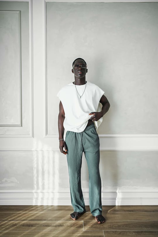 Erkek Basketçi Model Oversize Kolsuz T-Shirt Beyaz