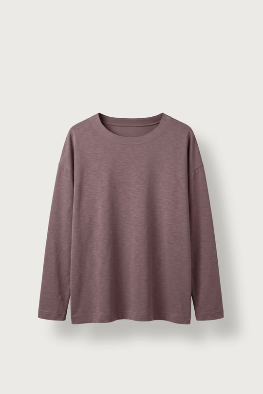 Erkek Oversize Yumuşak Dokulu Modal Kumaş Sweatshirt Açık Kahve