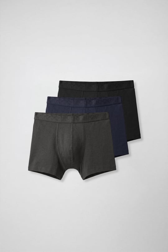 Erkek Pamuklu Modal Lastikli 3’lü Boxer Çok Renkli