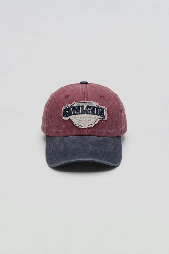 Erkek Patch Nakışlı Yıkamalı Beyzbol Şapka Bordo