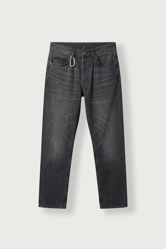 Erkek Regular Fit Yıkama Efektli Jean Pantolon Siyah