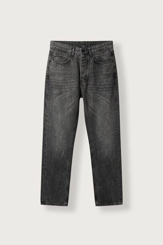 Erkek Regular Fit Yıkamalı Jean Pantolon Antrasit