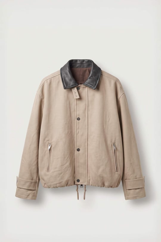 Erkek Relax Fit Gabardin Kumaş Ceket Bej