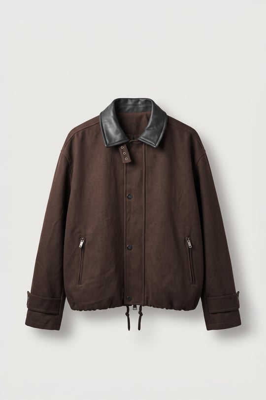 Erkek Relax Fit Gabardin Kumaş Ceket Kahverengi