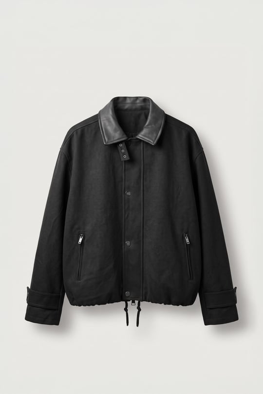 Erkek Relax Fit Gabardin Kumaş Ceket Siyah