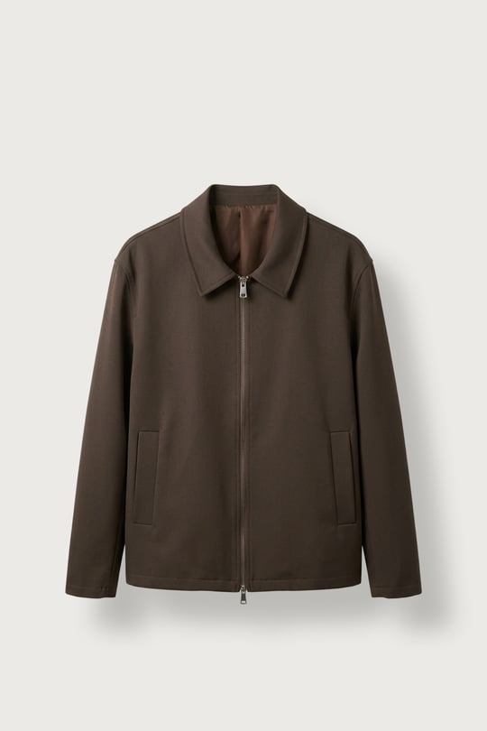 Erkek Relax Fit Premium Kalın Gabardin Ceket Kahverengi