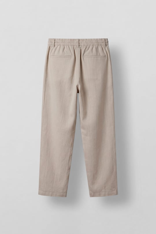 Erkek Relaxed Fit Bağcıklı Rahat Kalıp Pantolon Taş Rengi