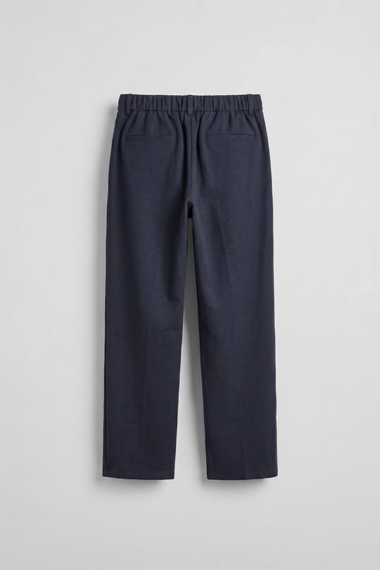 Erkek Relaxed Fit Keten Görünümlü Pantolon Lacivert