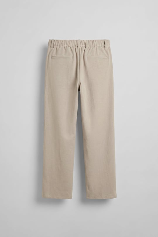 Erkek Relaxed Fit Keten Görünümlü Pantolon Bej