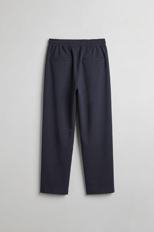 Erkek Relaxed Fit Lastikli Bel Pileli Pantolon Lacivert