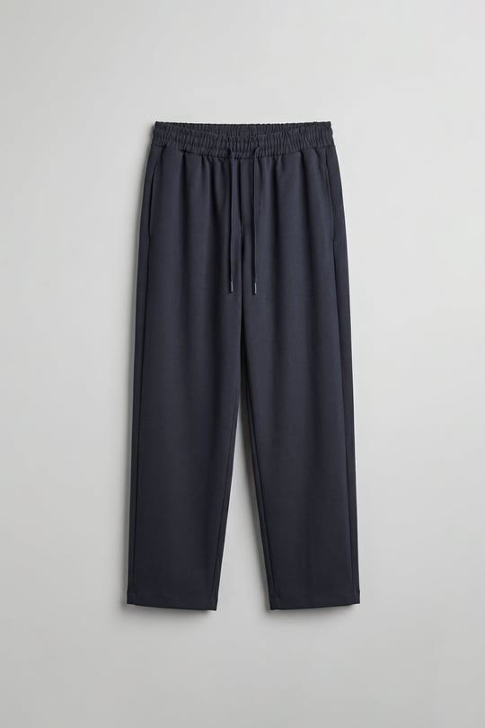 Erkek Relaxed Fit Lastikli Bel Pileli Pantolon Lacivert