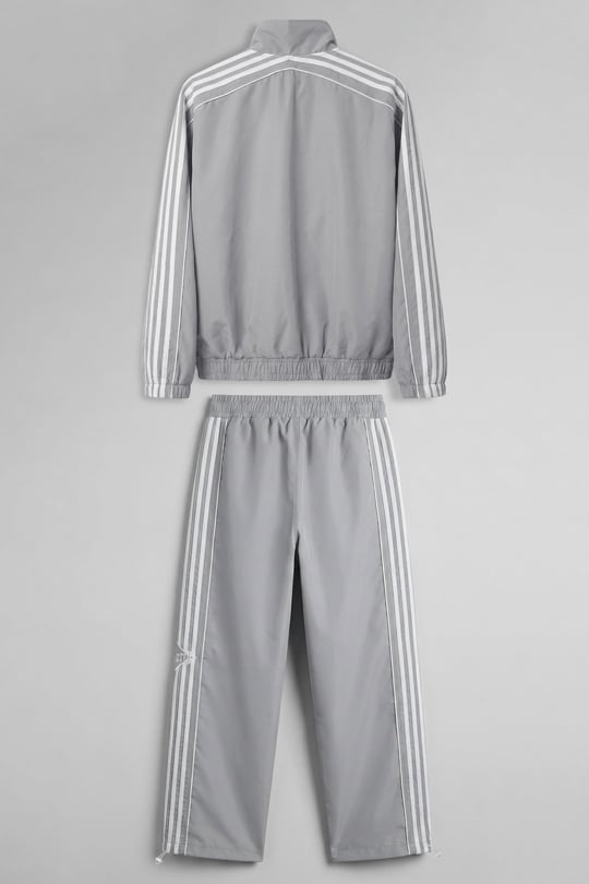 Erkek Relaxed Fit Şeritli Spor Eşofman Takımı Gri