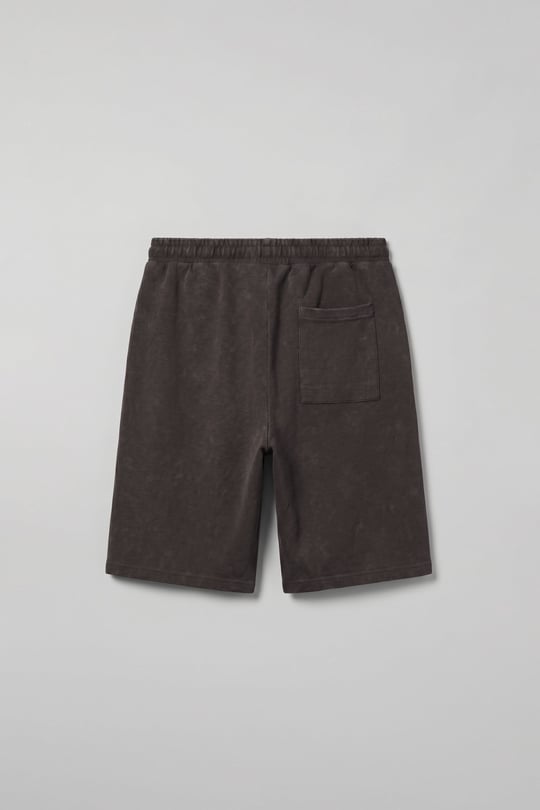 Erkek Relaxed Fit Vintage Yıkamalı Şort Koyu Kahve