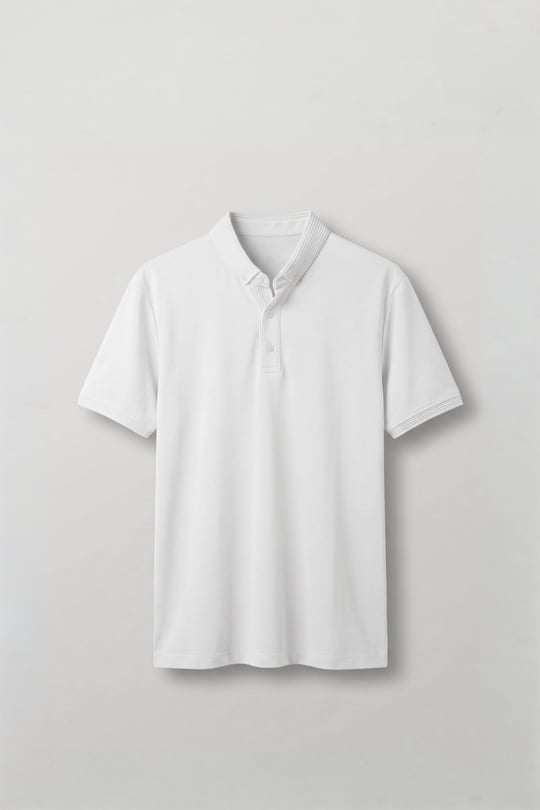 Erkek Slim Fit Düğmeli Triko Yaka Polo T-Shirt Beyaz