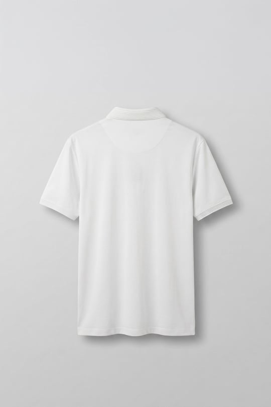 Erkek Slim Fit Düğmeli Triko Yaka Polo T-Shirt Beyaz