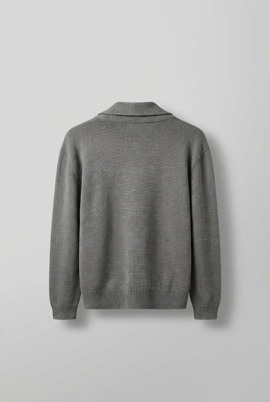 Erkek Yarım Fermuarlı Premium Kumaş Oversize Kazak Füme