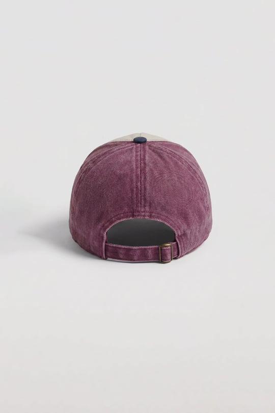 Unisex Eskitme Yıkamalı Shine Retro Baskılı Şapka Bordo